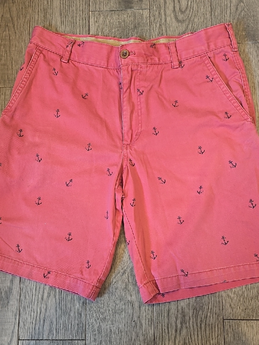 IZOD Anchored Embroidered Coral Shorts